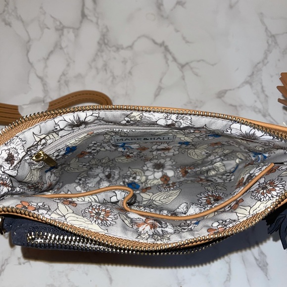 NWT Mark & Hall two piece crossbody blue and tan - Picture 3 of 4